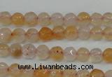 CAG4480 15.5 inches 4mm faceted round fire crackle agate beads