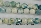 CAG4492 15.5 inches 8mm faceted round fire crackle agate beads