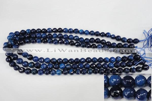 CAG4494 15.5 inches 8mm faceted round fire crackle agate beads