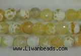 CAG4502 15.5 inches 8mm faceted round fire crackle agate beads