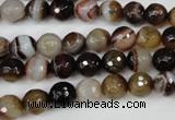 CAG4510 15.5 inches 8mm faceted round agate beads wholesale