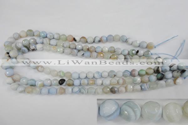 CAG4512 15.5 inches 8mm faceted round agate beads wholesale