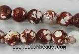 CAG4527 15.5 inches 10mm faceted round fire crackle agate beads