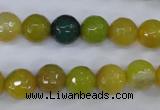 CAG4536 15.5 inches 10mm faceted round agate beads wholesale