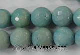 CAG4557 15.5 inches 14mm faceted round fire crackle agate beads