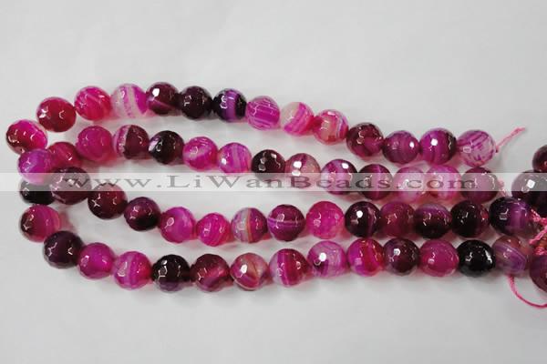 CAG4568 15.5 inches 14mm faceted round agate beads wholesale