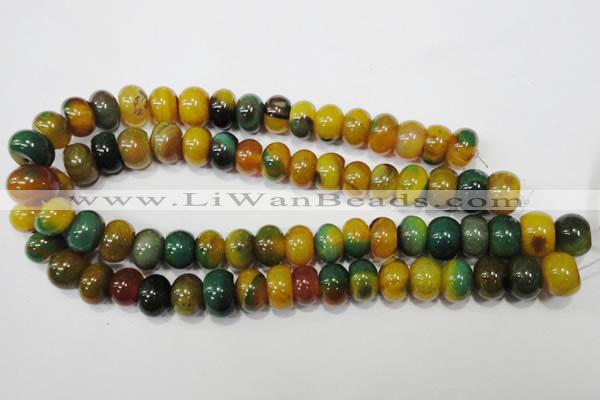 CAG4593 15.5 inches 10*14mm rondelle agate beads wholesale