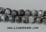 CAG4601 15.5 inches 4mm faceted round fire crackle agate beads