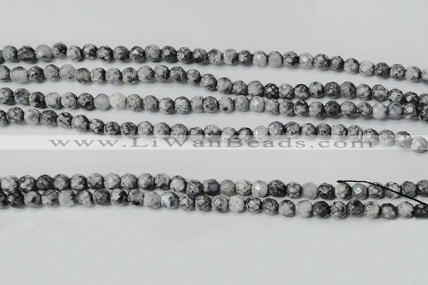 CAG4601 15.5 inches 4mm faceted round fire crackle agate beads