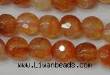 CAG4615 15.5 inches 6mm faceted round fire crackle agate beads