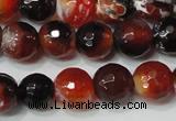 CAG4616 15.5 inches 6mm faceted round fire crackle agate beads