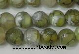 CAG4627 15.5 inches 6mm faceted round fire crackle agate beads