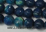 CAG4631 15.5 inches 6mm faceted round fire crackle agate beads