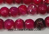 CAG4638 15.5 inches 6mm faceted round fire crackle agate beads