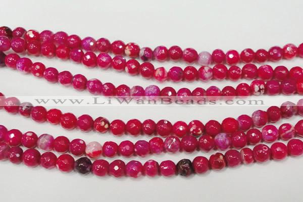 CAG4638 15.5 inches 6mm faceted round fire crackle agate beads