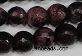 CAG4648 15.5 inches 8mm faceted round fire crackle agate beads