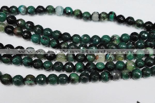 CAG4657 15.5 inches 8mm faceted round fire crackle agate beads