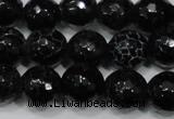 CAG4658 15.5 inches 8mm faceted round fire crackle agate beads