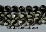 CAG4673 15.5 inches 8mm faceted round tibetan agate beads wholesale