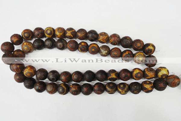 CAG4762 15 inches 14mm round tibetan agate beads wholesale