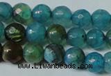 CAG4786 15.5 inches 6mm faceted round fire crackle agate beads