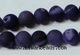 CAG4797 15.5 inches 12mm round matte druzy agate beads wholesale