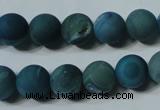 CAG4799 15.5 inches 10mm round matte druzy agate beads wholesale