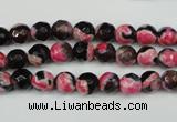 CAG4801 15 inches 6mm faceted round fire crackle agate beads