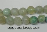 CAG4812 15 inches 8mm faceted round fire crackle agate beads