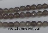 CAG4825 15 inches 6mm faceted round grey agate beads wholesale