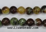 CAG4843 15 inches 10mm faceted round dragon veins agate beads