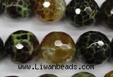 CAG4847 15 inches 18mm faceted round dragon veins agate beads