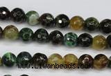 CAG4851 15 inches 6mm faceted round dragon veins agate beads