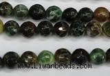 CAG4852 15 inches 8mm faceted round dragon veins agate beads