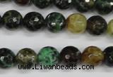 CAG4853 15 inches 10mm faceted round dragon veins agate beads