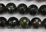 CAG4855 15 inches 14mm faceted round dragon veins agate beads