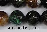 CAG4857 15 inches 18mm faceted round dragon veins agate beads