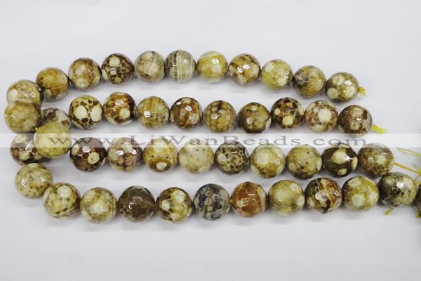 CAG4867 15 inches 18mm faceted round dragon veins agate beads