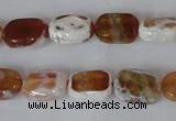 CAG4879 15 inches 10*14mm faceted rectangle fire crackle agate beads