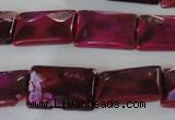 CAG4880 15 inches 13*18mm faceted rectangle fire crackle agate beads