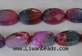 CAG4894 15 inches 10*14mm faceted oval fire crackle agate beads