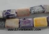 CAG4927 15.5 inches 10*14mm rectangle dyed white agate beads