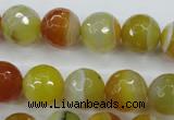 CAG5104 15.5 inches 12mm faceted round line agate beads wholesale