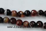 CAG5111 15.5 inches 6mm faceted round line agate beads wholesale