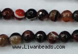 CAG5112 15.5 inches 8mm faceted round line agate beads wholesale