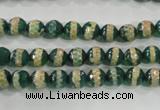 CAG5136 15 inches 6mm faceted round tibetan agate beads wholesale