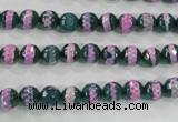 CAG5137 15 inches 6mm faceted round tibetan agate beads wholesale