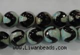 CAG5161 15 inches 10mm faceted round tibetan agate beads wholesale