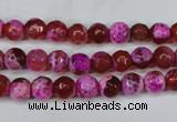 CAG5181 15 inches 6mm faceted round fire crackle agate beads