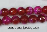 CAG5183 15 inches 10mm faceted round fire crackle agate beads